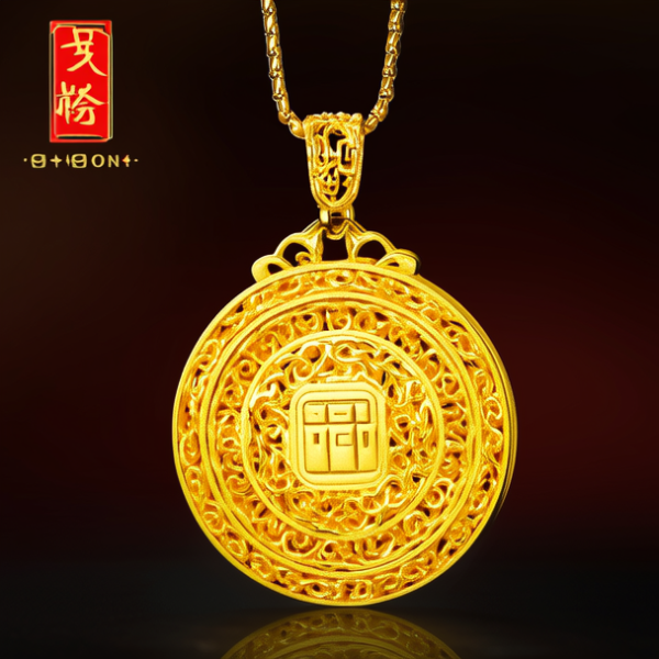 男黄金吊坠图片