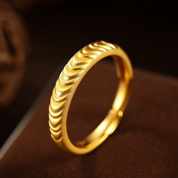 黄金戒指女图片