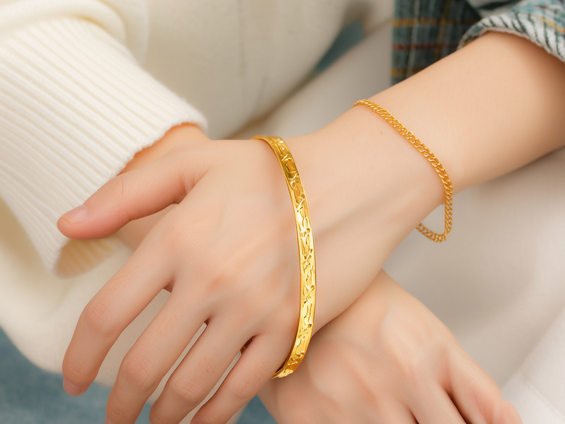 黄金手镯链图片