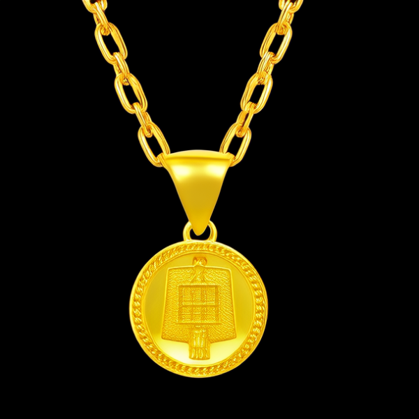 黄金项链吊坠图片