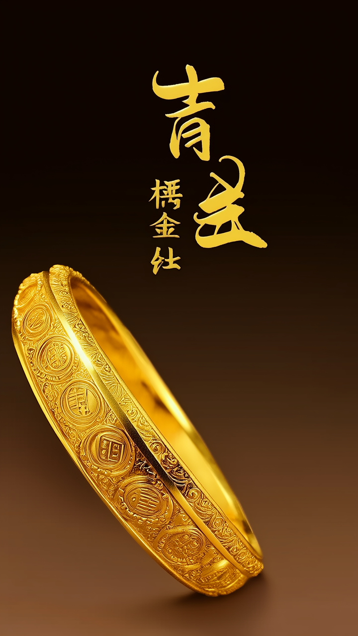 古法黄金手镯图片