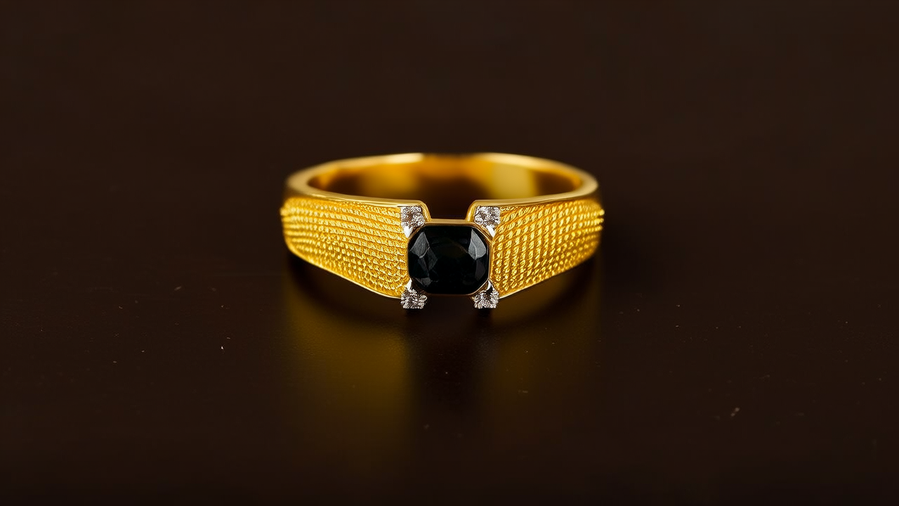 大气黄金戒指图片