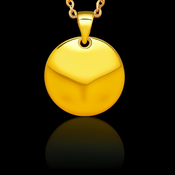 圆形黄金吊坠图片