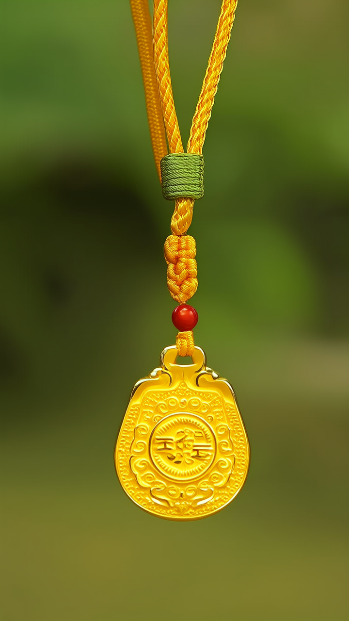 黄金吊坠挂绳图片 黄金吊坠挂绳图片
