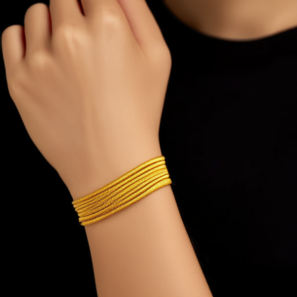 黄金手链佩戴图片