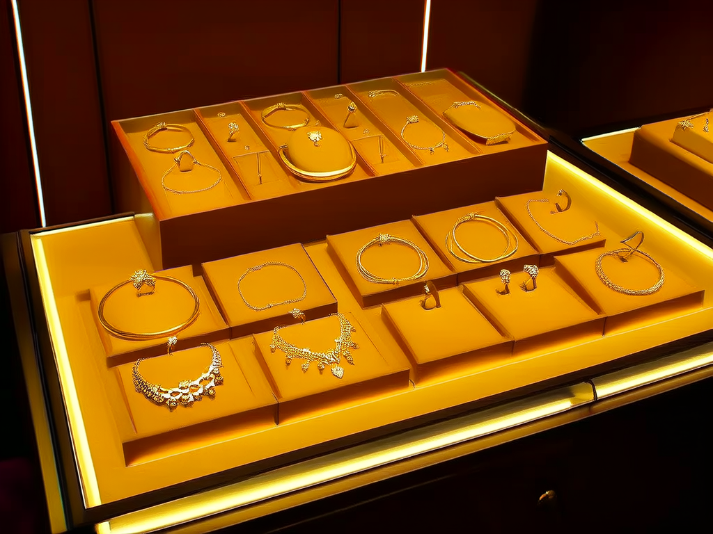 黄金首饰展柜图片