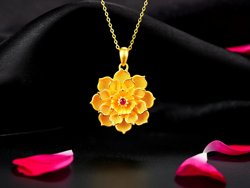 梅花黄金吊坠的图片