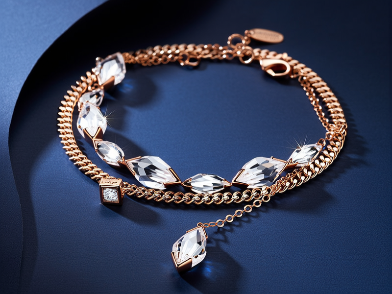 黄金配水晶手链图片