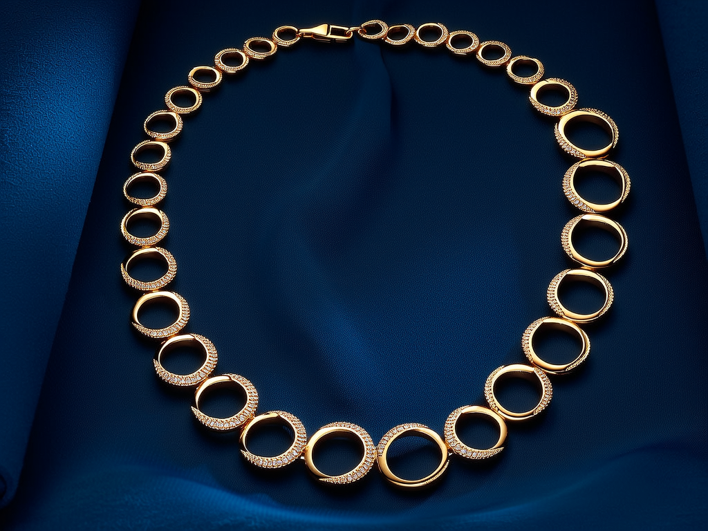 黄金戒指编项链图片