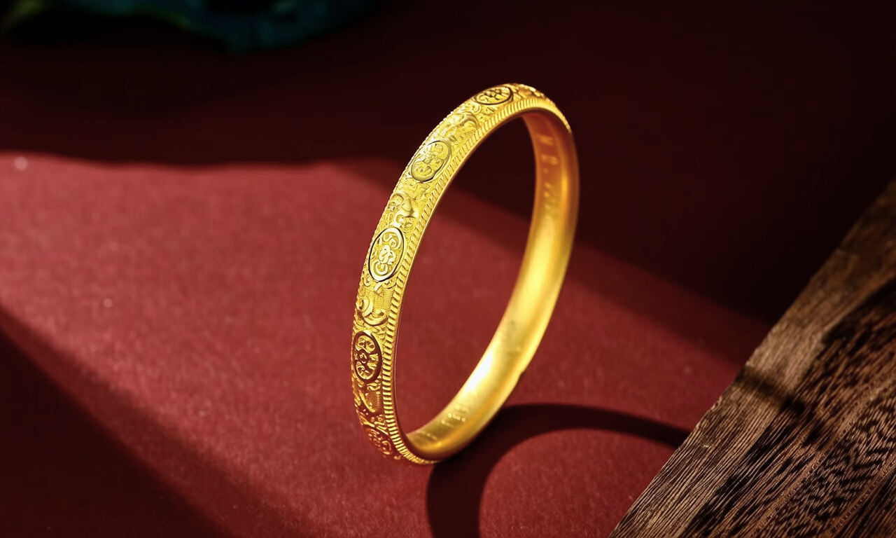 古法黄金手镯款式图片