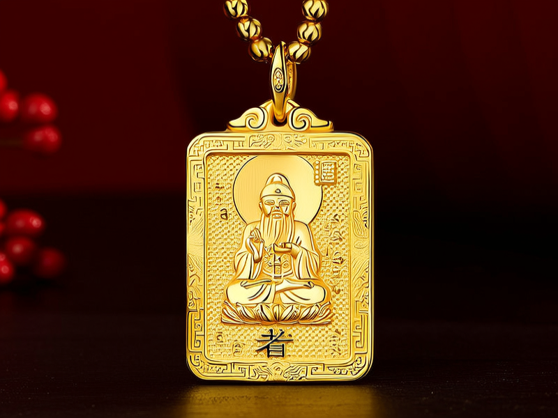老庙黄金项链吊坠图片
