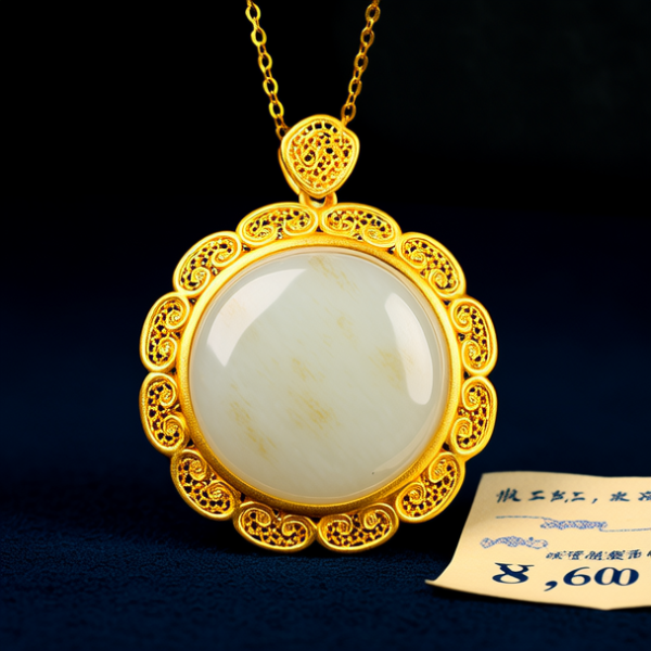 玉镶金吊坠图片及价格