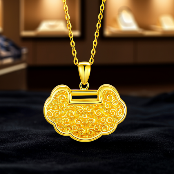 一克多的黄金吊坠图片