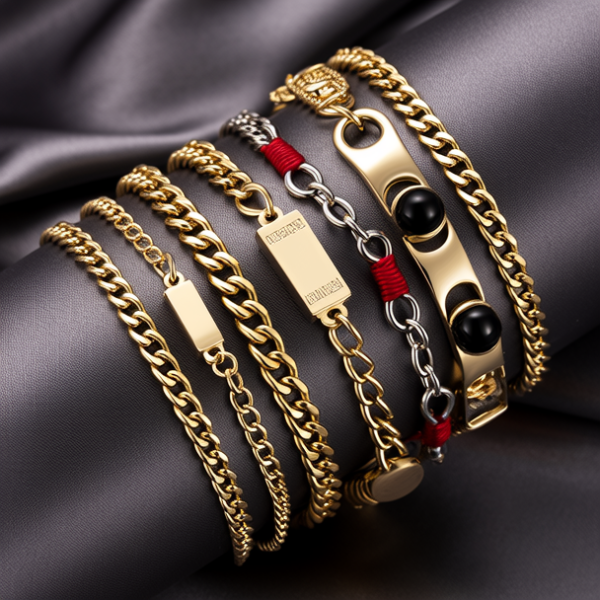 黄金男士手链图片大全