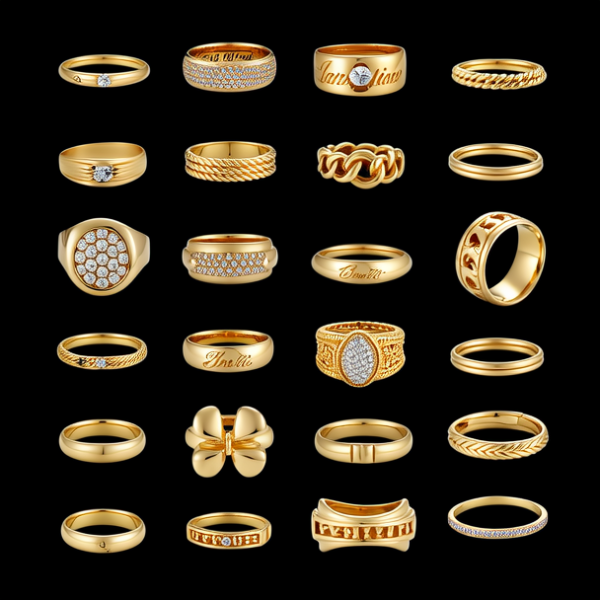黄金戒指款式大全图片