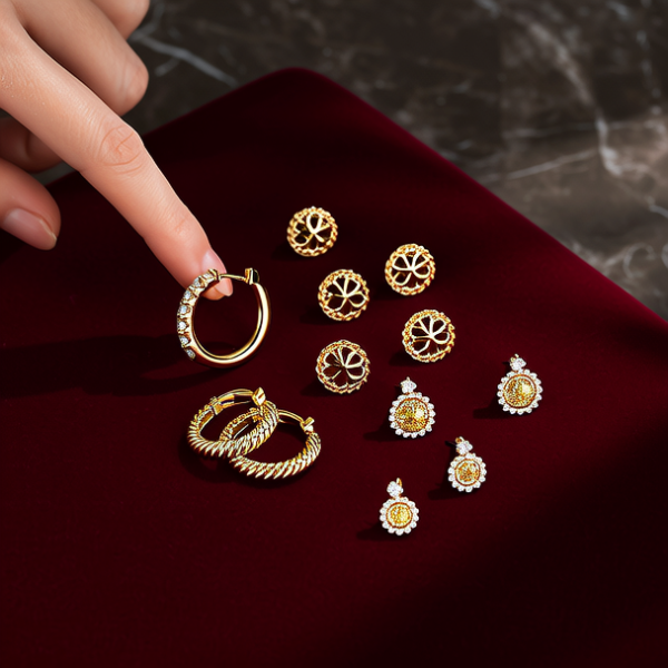 妈妈黄金耳环图片大全